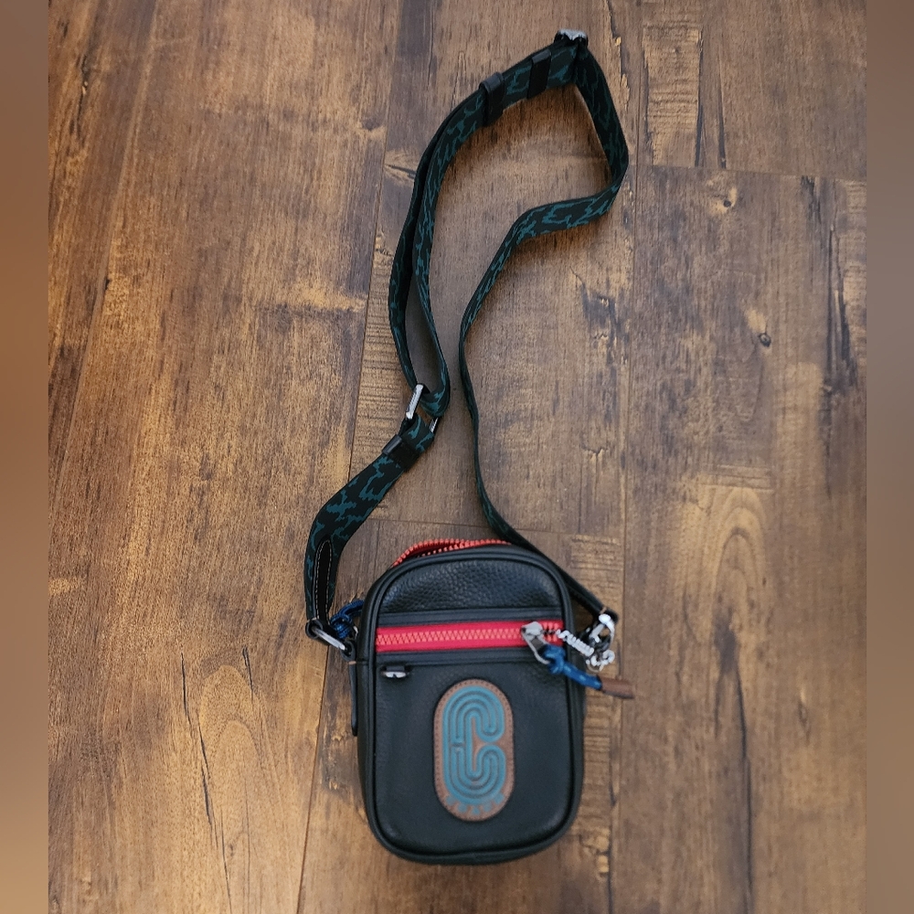 Coach Black and Green Crossbody Bag